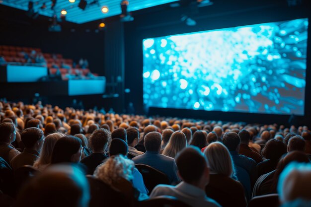 El público corporativo experimenta una presentación visual dinámica