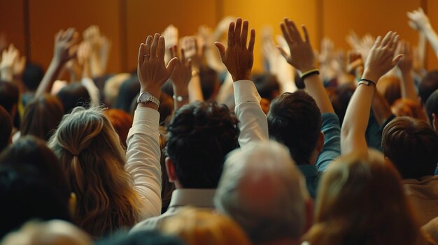 Foto público diversificado no seminário levanta a mão deib diversidade equidade igualdade inclusão pertenção