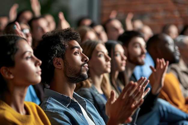 Público envolvido fazendo perguntas ao treinador em sessões diversas