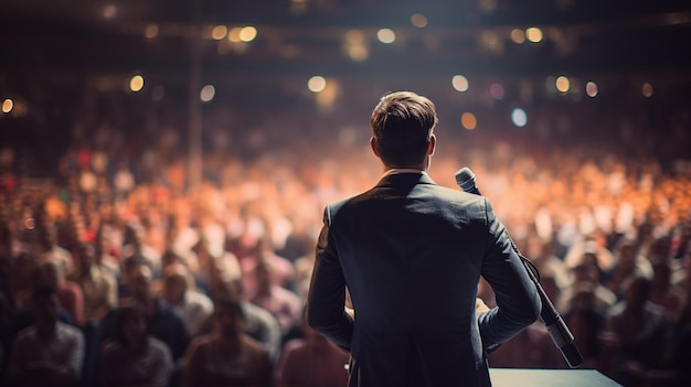 El público escucha al conferenciante.