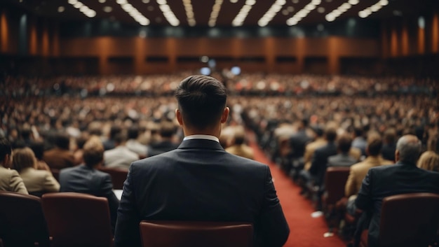 Publikum im Konferenzsaal Hintergrundansicht des Teilnehmern des Publikums Geschäftliche Konferenzveranstaltung