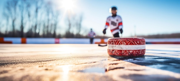 Puck auf dem Hockeyfeld