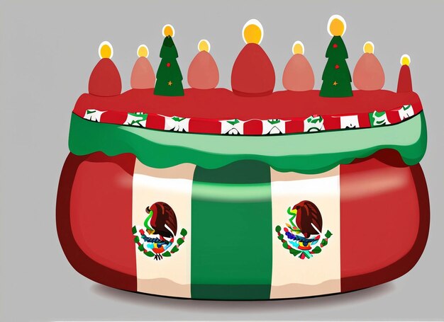 Foto pudding de dibujos animados con bandera de méxico