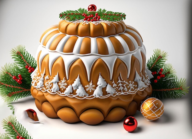 pudín de navidad de pan de jengibre navideño 3d