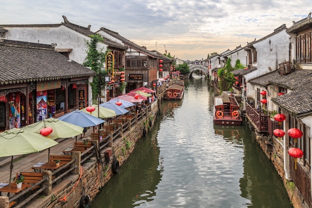 Pueblo de agua de Jiangnan Calle de ciudad antigua de Suzhou