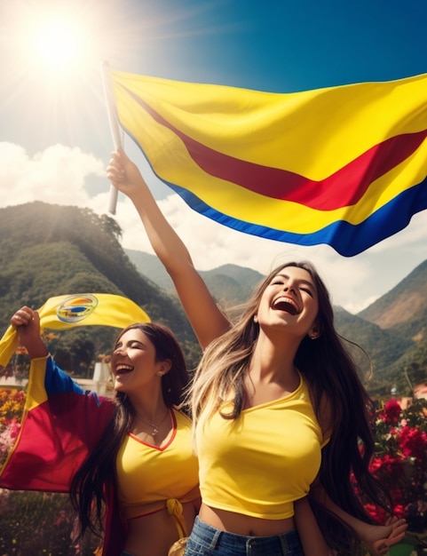Foto el pueblo colombiano feliz y hermoso