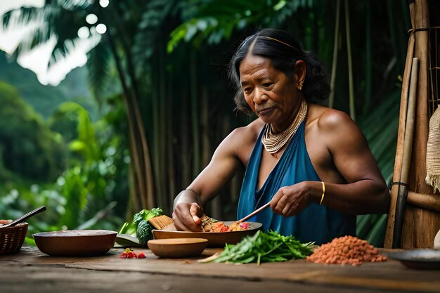 Foto un pueblo escondido en la selva