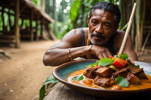 Foto un pueblo escondido en la selva