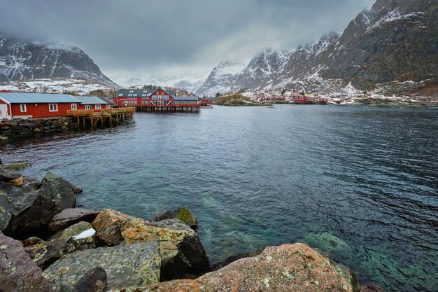 Un pueblo en las islas Lofoten, Noruega