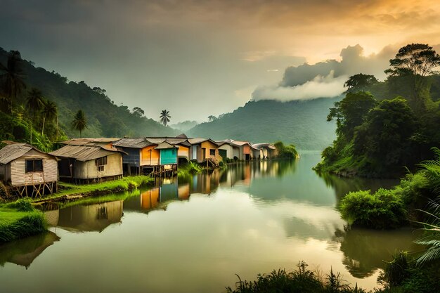 un pueblo junto al río