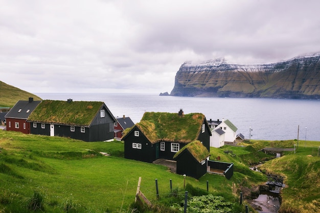 Pueblo de Mikladalur Islas Feroe Dinamarca