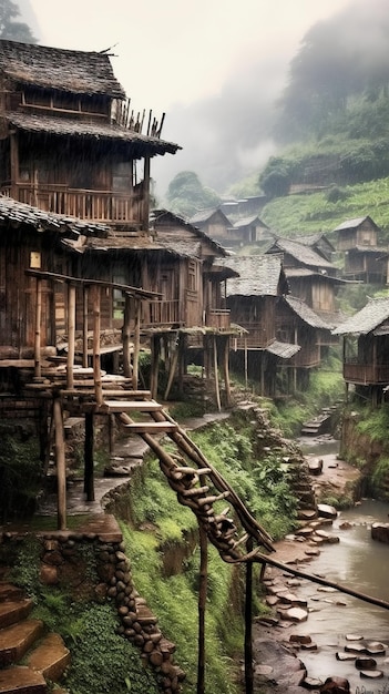 Un pueblo en las montañas