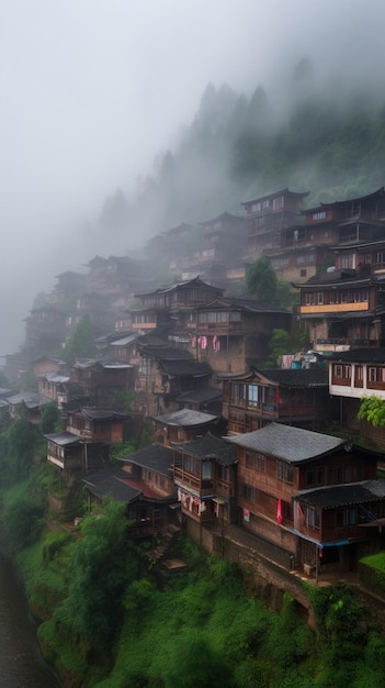 Un pueblo en la niebla