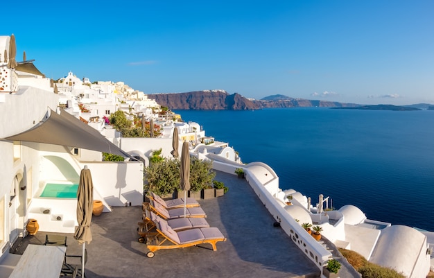 Pueblo de Oia en Santorini, Grecia