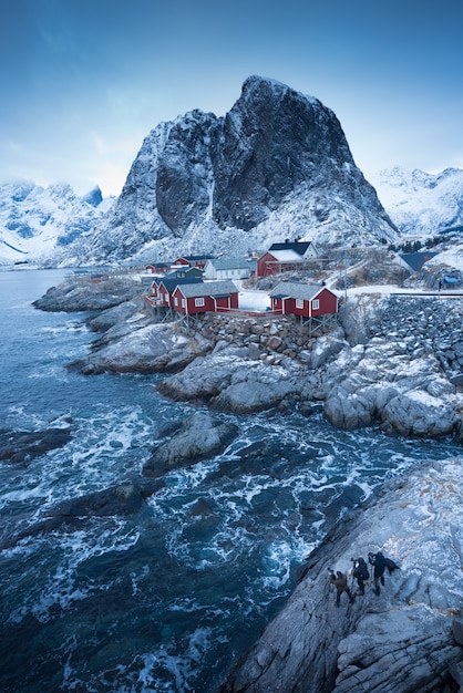 Foto pueblo de pescadores en las islas lofoten