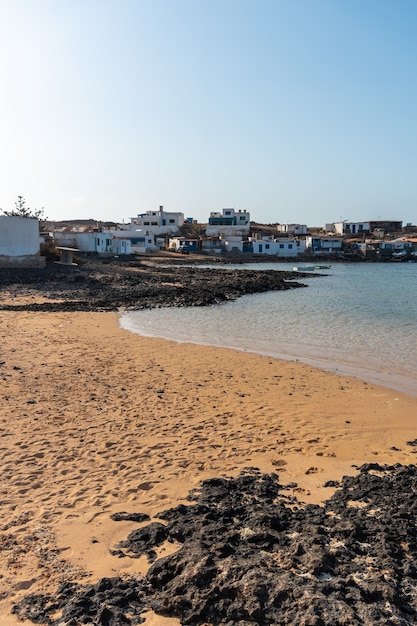 Pueblo pesquero de Majanicho, al norte de la isla de Fuerteventura, Islas Canarias. España