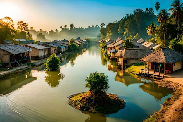 Un pueblo en la selva de laos