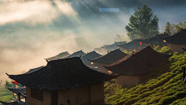 Pueblo tailandés de Ban Rak, provincia de Mae Hong Son en el norte de Tailandia.