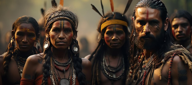 Los pueblos indígenas de la India que representan las diversas culturas y tradiciones generados con IA