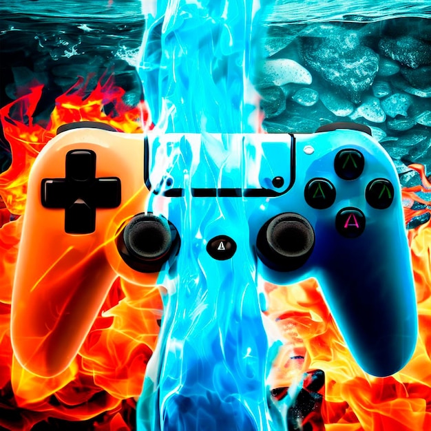 ¿Puedes hacer un controlador de agua y fuego para ps5? Quiero que el fondo de agua y fuego se combinen.