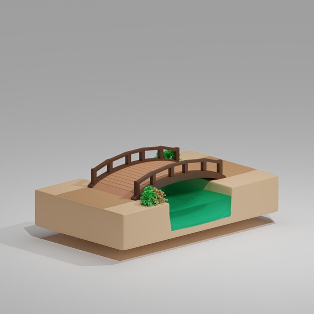 puente 3d de diseño de baja poli