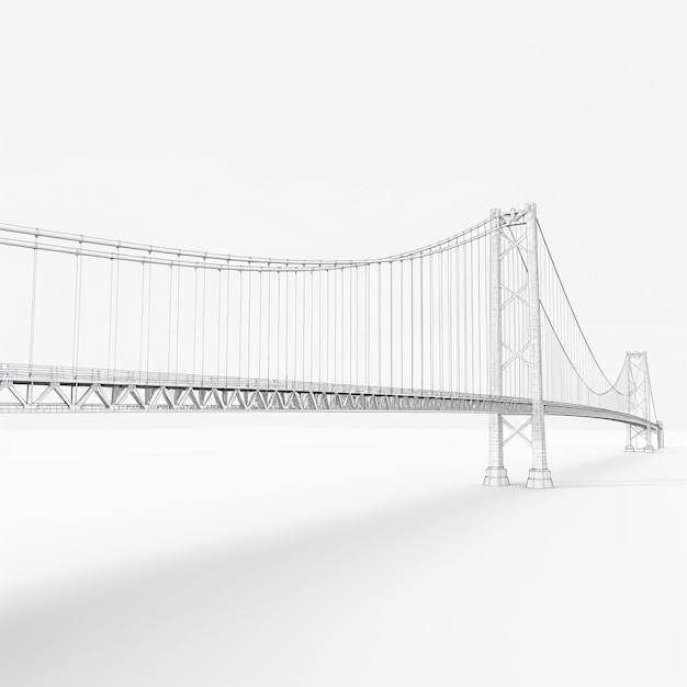 Puente en 3D sobre fondo blanco