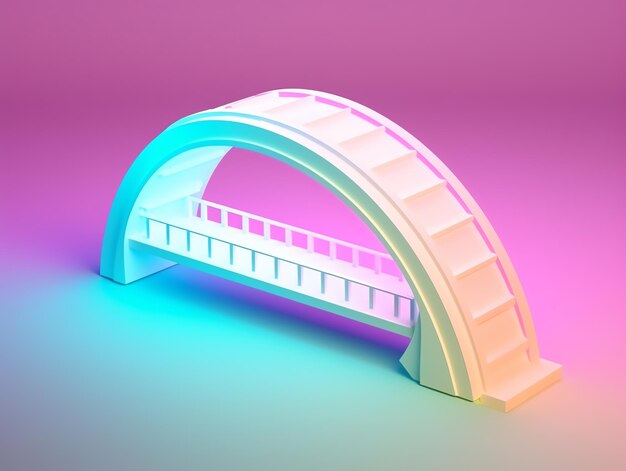 Foto el puente bonito aislado en 3d