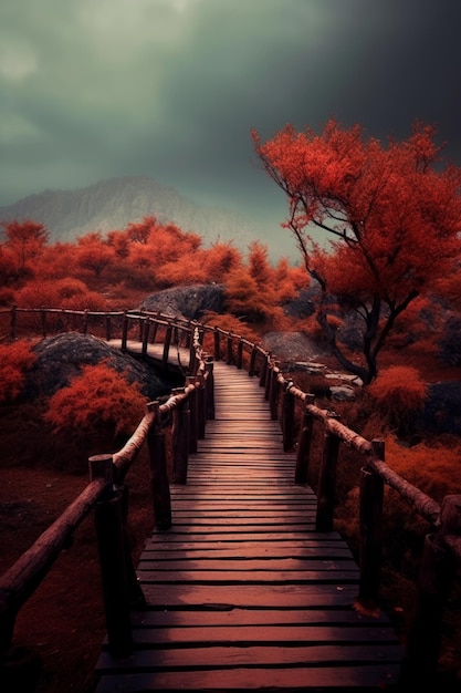 Un puente en el bosque