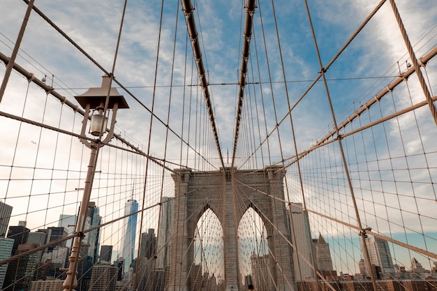 Puente de Brooklyn en la ciudad de Nueva York, EE.UU.