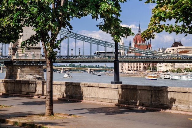 Puente de las Cadenas Szechenyi y Parlamento de Budapest