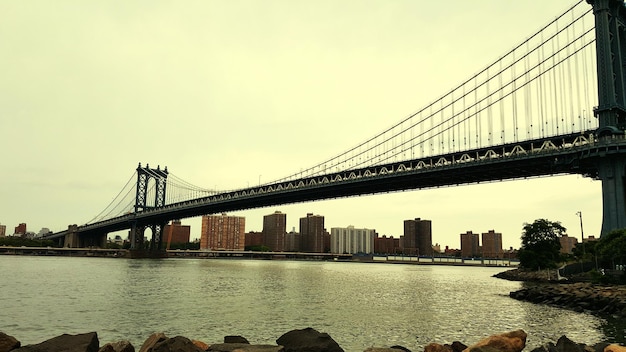 Foto puente colgante sobre el río