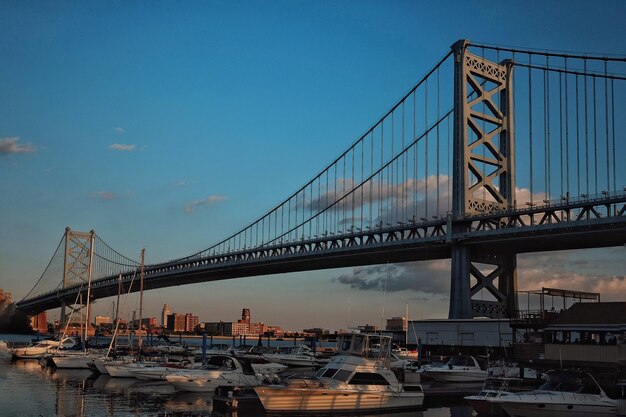 Puente colgante sobre el río