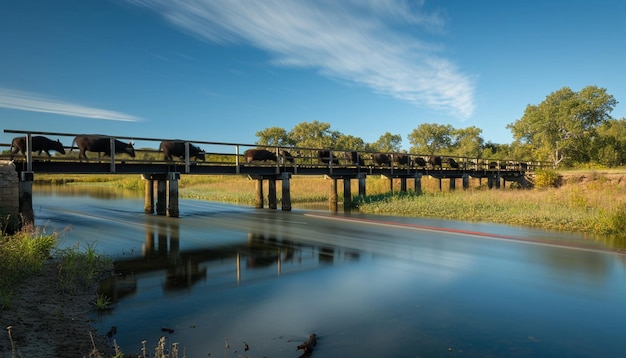 Foto un puente de cruce de vida silvestre