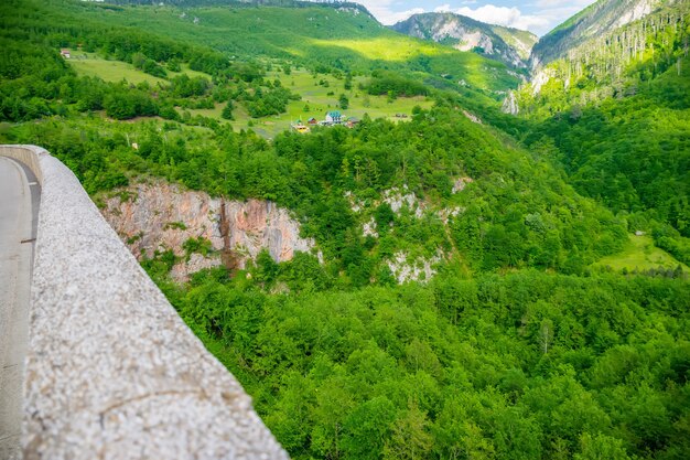 El puente Djurdjevic cruza el cañón del río Tara en el norte de Montenegro.