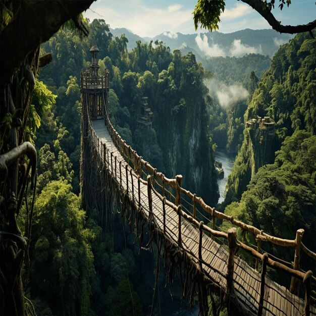 puente en las montañas