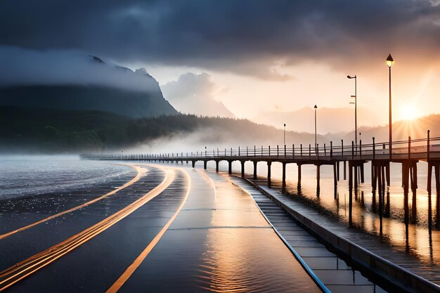 puente en la niebla por persona