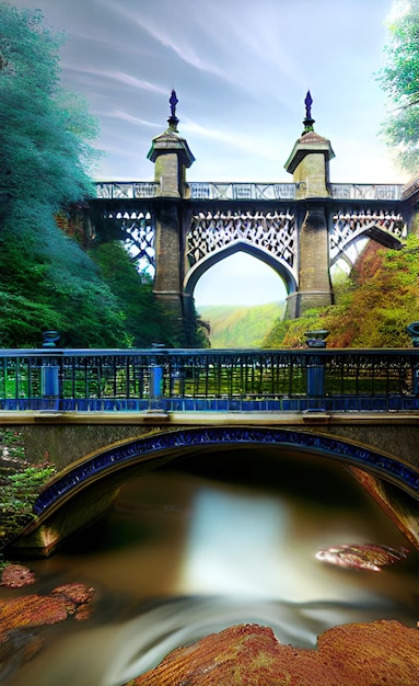 Foto un puente con un puente que dice 'al' en él