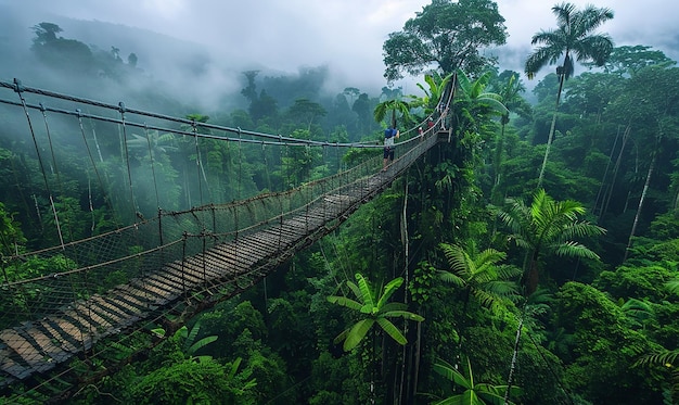 un puente que tiene una persona en él