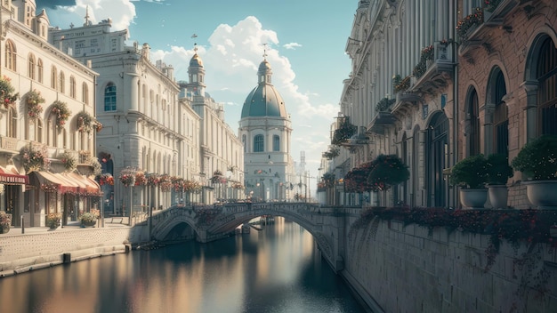 Un puente sobre un canal en Venecia