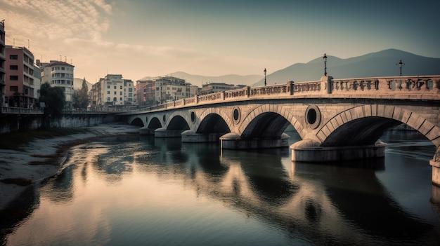 Puente sobre el río liguria en italia