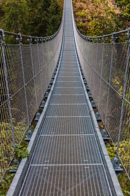 Puente suspendido en los alpes