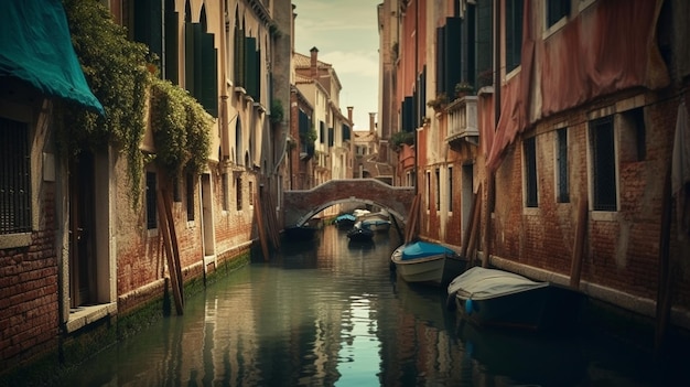 Puente en Venecia Italia Generativo Ai