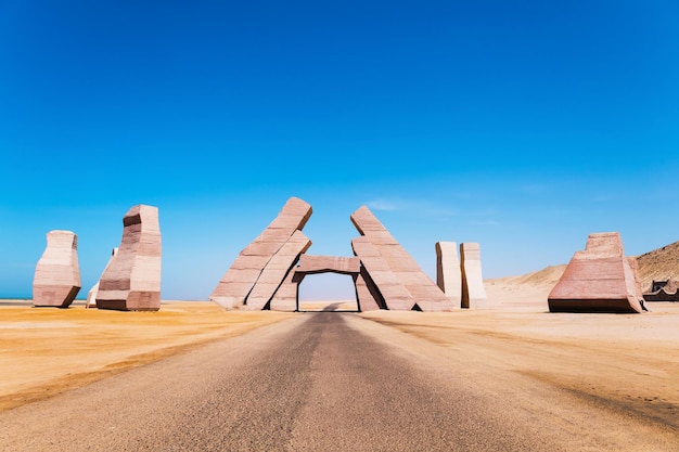 Foto puerta de alá en el parque nacional ras mohamed ras muhammad en egipto en el extremo sur de la península del sinaí