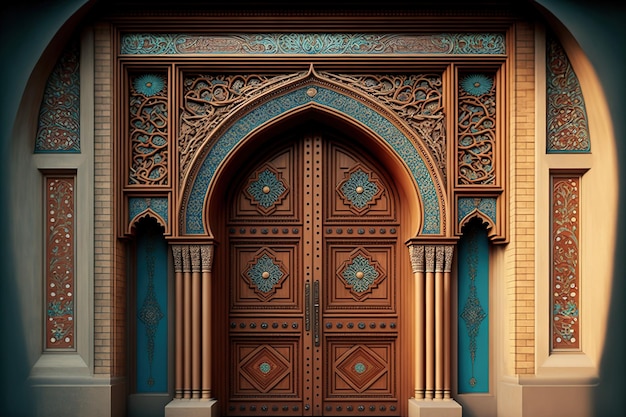 Puerta árabe al estilo del siglo XIX. 3d renderizado arte digital