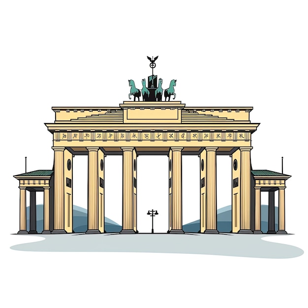 Foto puerta de brandeburgo berlín alemania europa ilustración vectorial