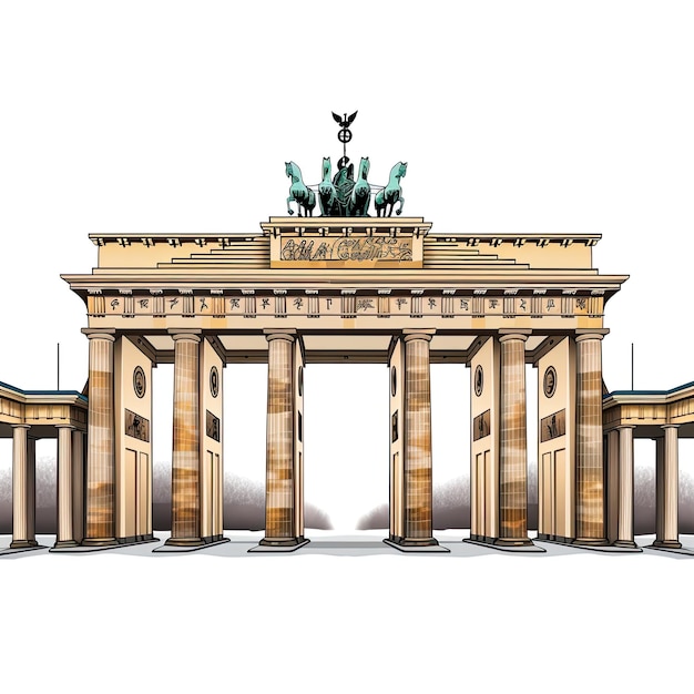 Foto puerta de brandeburgo berlín alemania europa ilustración vectorial