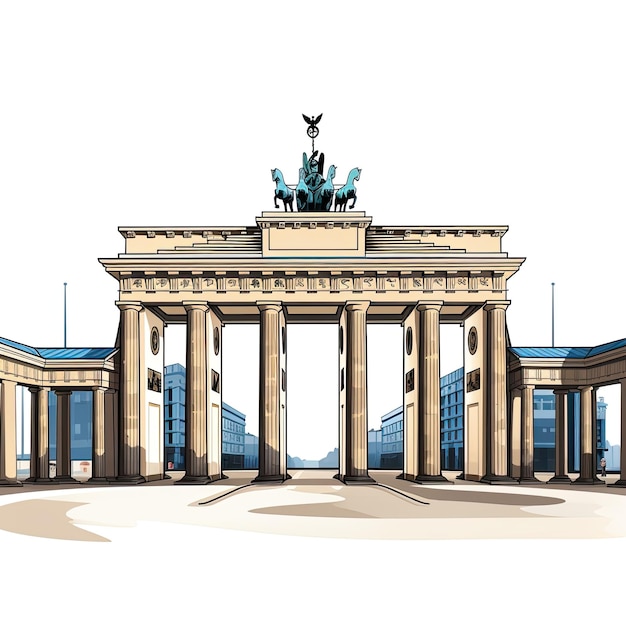 Foto puerta de brandeburgo berlín alemania europa ilustración vectorial
