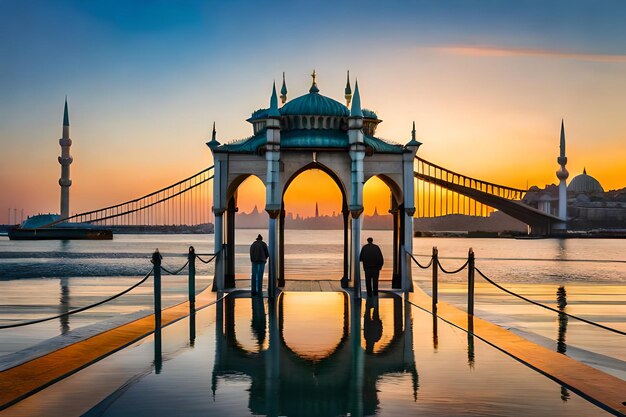 Puerta de entrada al atardecer en Estambul, Turquía