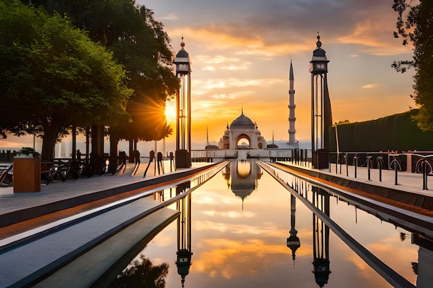 Puerta de entrada al atardecer en Estambul, Turquía