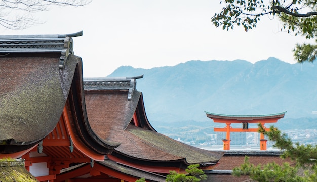 Foto la puerta flotante de miyajima es el destino turístico más famoso de hiroshima.